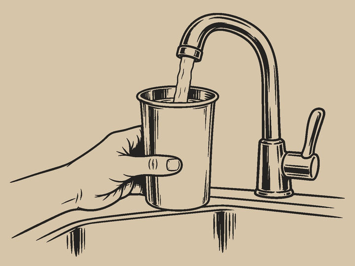 Vul met plat drinkwater