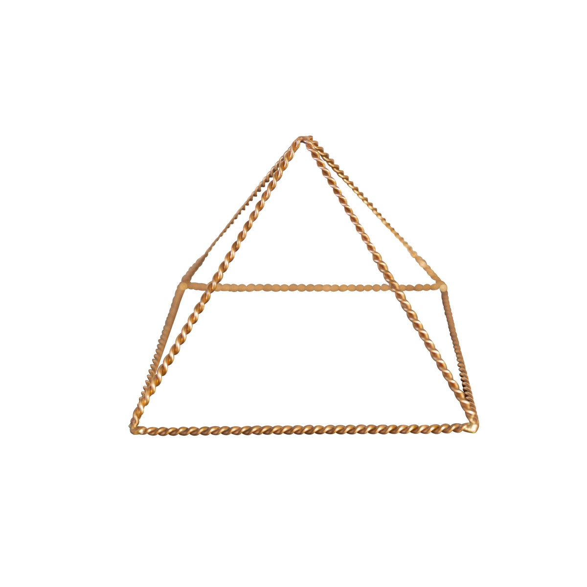 Kopero Koperen Piramide Energizer Gedraaid Klein (14,56 cm) van gedraaid koperdraad, productfoto op witte achtergrond